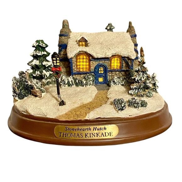 Thomas Kinkade Christmas Village Stonehearth Hutch Lighted Cottage Collection - Picture 1 of 12